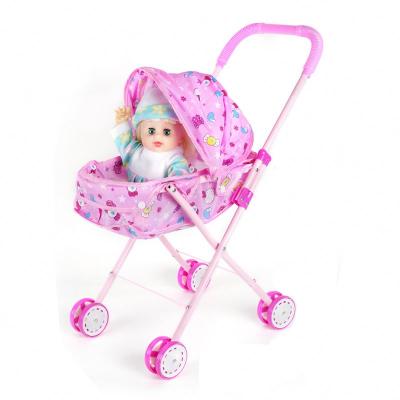 China Mini Toy High Beautiful 14inches 12sounds Quality Baby Girl Doll Carriage Toys For Children for sale