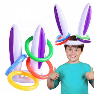 China Parent-Children Interactive Easter Bunny Ear Ring Toss Game Inflatable for Kids and Adults for sale