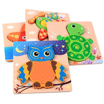 China Educational Wooden Jigsaw Puzzle Animal Jigsaw Game Toys DIY Wooden Jigsaw Puzzles For Toddler Kids for sale