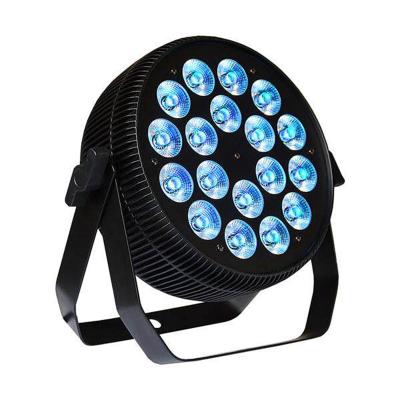 China Wedding DJ disco event 18x18w RGBWA UV flat uplight par64 LED par can light for sale