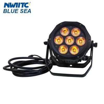 China Hotel factory price IP65 DMX 7x15w outdoor waterproof rgbwa 5in1 par can 64 led par light for sale