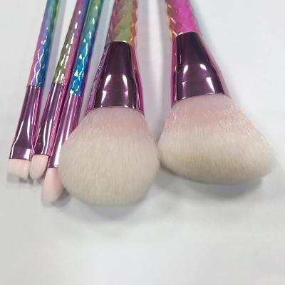 China Angular Blush Pink Synthetic Hair Makeup Brush Set Popular Cosmetics Brushes Make Up Tool Wholesale for sale