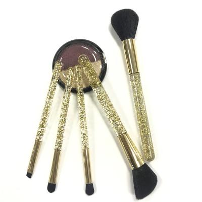 China Angular Blush Gold Glitter Handle Beauty Brushes Professional Makeup Brushes for sale