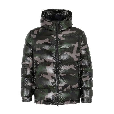 China Waterproof OEM Customized Factory Supply Mens Camouflage Stripper Hood Down Jacket for sale