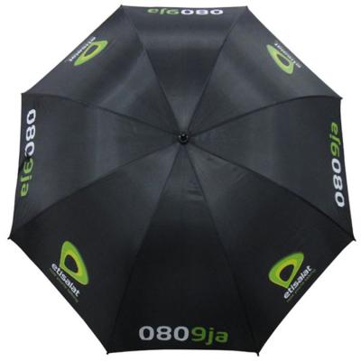 China Personal Custom Straight Golf Energy Umbrella Gifts Automatic Open Open Black Umbrella For Souvenir for sale