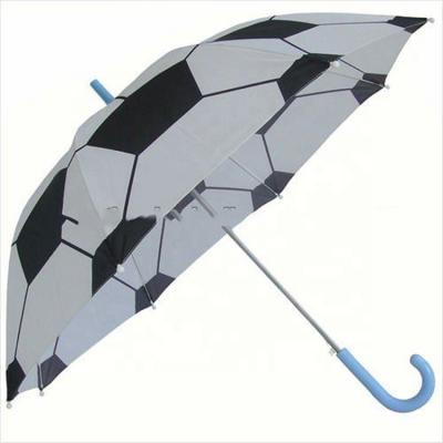 China 50cm Polyester Football Polyester Automatic Umbrella For Children Cartoon Kids Umbrella With Custom Logo for sale