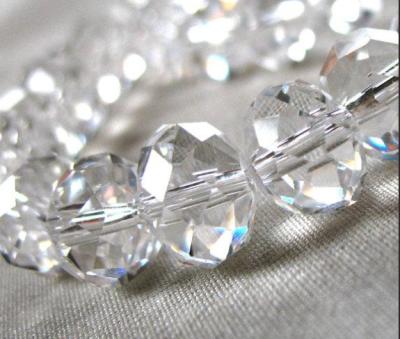 China Crystal Ornament Jewelry Crystal Glass Faceted Semi Round Rondelle Beads for sale