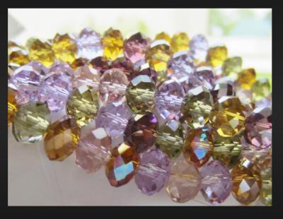 China Crystal Glass Rondelle Faceted Beads For Jewelry Decoration Ornament for sale