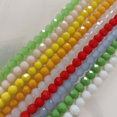 China Fashion Jewelry Color Crystal Glass Opaque Round Faceted Beads for sale