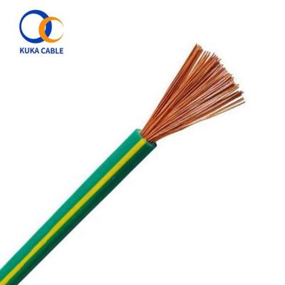 China Single Core Yellow Green Copper Ground Wire Building Ground Wire 6 10 16 25 35 50 70 95 mm2 for sale