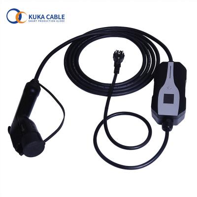 China Adjustable Screen Display 7kw 32A 16A EV Charger Portable Type2 With CE Plug Electric Vehicle Car Charger for sale