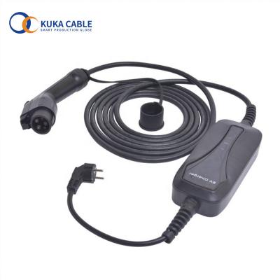 China Adjustable Screen Display 11kw 16A EV Charger Portable Type2 With CE Plug Electric Vehicle Car Charger for sale