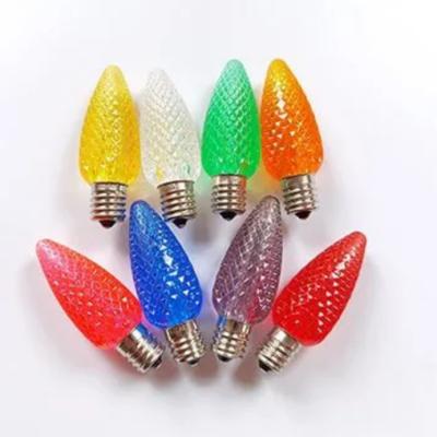 China 0.8W Xmas C9 LED Holiday Retrofit Christmas Light Bulb E17 Commercial Grade LED C9 Multicolor Christmas Light Bulb for sale