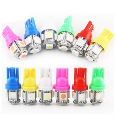 China Car Light T10 Wedge 5SMD 5050 LED Bulbs Colorful Car Lamp Auto Light Bulb Pinball Game LED Bulb for sale