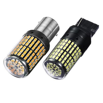 China Turn Signal Led Turn Signal Light For Car Motorcycle 7440 W21W Led Bulbs Canbus Led 144smd Ba15s P21W BAU15S Py21w Led Lamp for sale