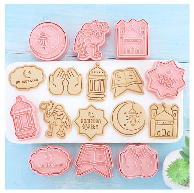 China Superwin 20220New Sustainable Design 3DBiscuit Mold Ramadan Cookie Cutter Eid Mubarak Tools Plastic Cake Baking Mold For Islamic Muslims for sale