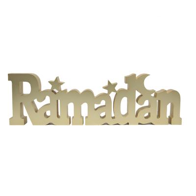 China New Design Ramadan Decorations Muslim Eid Mubarak Ramadan Gold Wooden Desktop Decoration of Ramadan Festival Superwin 2022 for sale