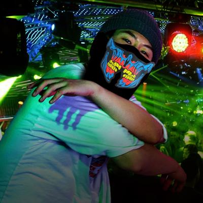 China Hot Selling Amazon EL Party Mask Luminescent Light Up EL Panel Led Sound Reactive Mask For DJ Praise Party Event Festival Case Print Halloween for sale