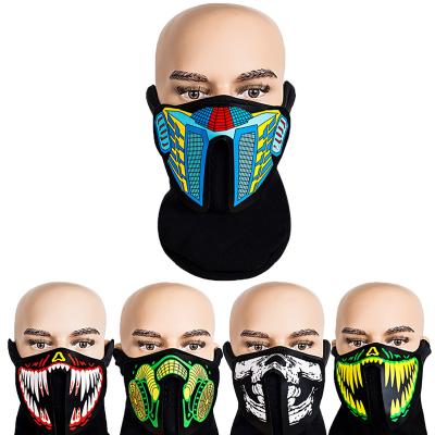 China Amazon Hot Sale EL Panel Luminescent EL Party Mask Led Sound Reactive Mask For DJ Praise Party Event Festival Halloween for sale