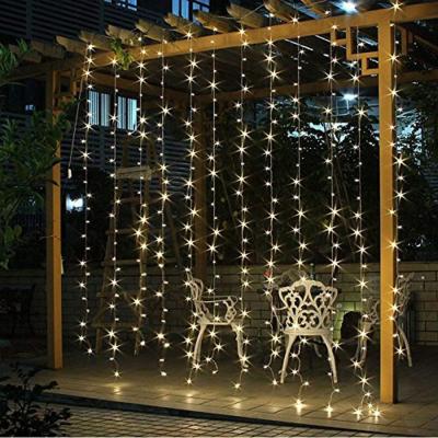 China LED Star Moon Curtain Lights Amazon Hot Sale 3M 300 LED Lights Wedding Party Garden Bedroom Wall Decorations Window Curtain String Light for sale