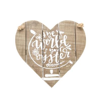 China Factory Outlet Minimalist Custom Wall Decorative Heart Shaped Wooden Signs for sale