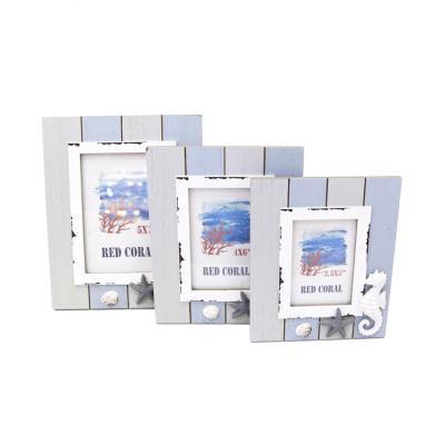 China Home Decorative Nautical Mediterranean Style Crafts Wooden Picture Frame 6*4