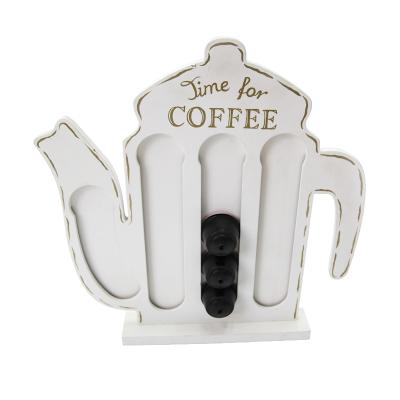 China Factory Low Price Sustainable Teapot Form Refillable Coffee Capsule Tchibo Wooden Coffee Capsule Holder for sale