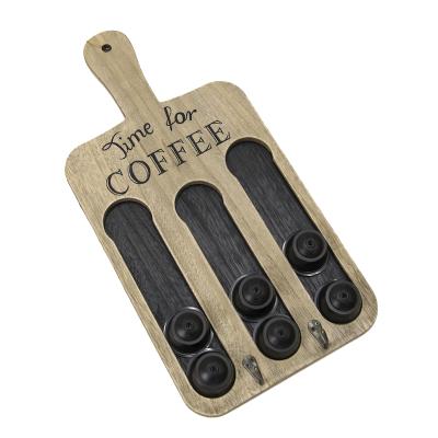 China Custom Viable Logo Wall Mounted Wood Storage Coffee Capsule Holder Coffee Capsule Storage Rack for sale