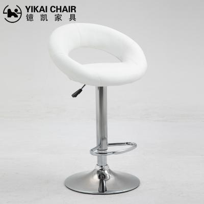 China Modern Classic Design Swivel PU Leather Bar Stools White Chair For Kitchen for sale