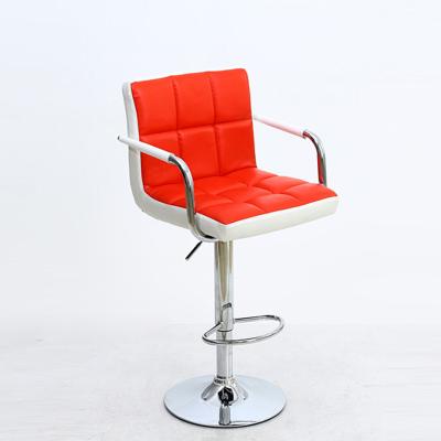 China Modern PU Swivel Bar Chair Supplier Modern PU Leather Adjustable Bar Chairs With Armrest for sale