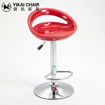 China Modern Kitchen Counter Plastic Height Adjustable Height ABS Red Bar Stools For Sale for sale