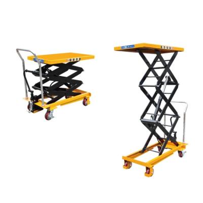 China Easy Movable Double Scissor Tilt Scissors 1 Ton Hydraulic Lift Table Mini Scissor Lift Garage for sale