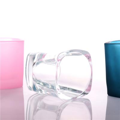 China Wholesale Unique Home Decoration BOYE Square Shaped Clear Scented Candle Glass Jars In Bulk for sale