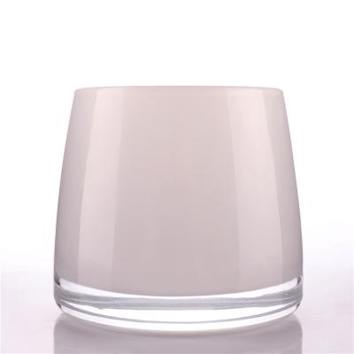 China Home Decor BOYE Unique Shaped Luxury White Glass Candle Jars Wholesale 7oz Candle Jars For Candle Making for sale