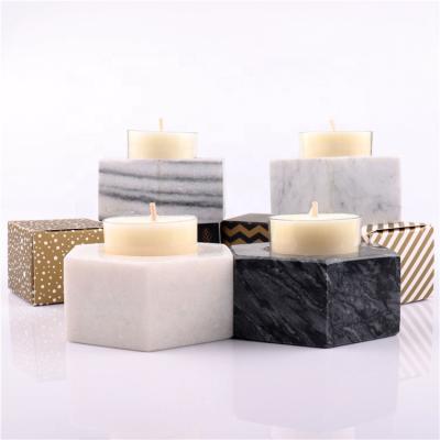 China Home Decoration Black Marble Candle Holder , Scented Candle Tealight Holder for sale