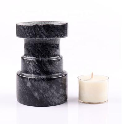 China BOYE Tealight Home Decoration Luxury Votive Black Marble Candle Holder for Home Decoration for sale