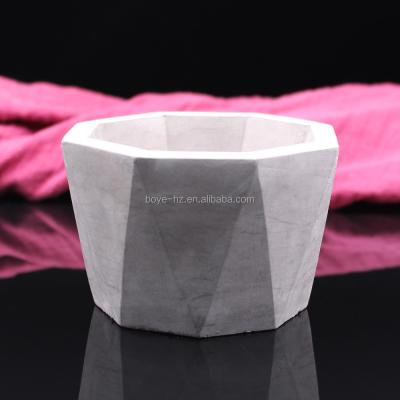 China Simple Gray Home Decor BOYE Home Decor Concrete Cement Candle Jars for sale