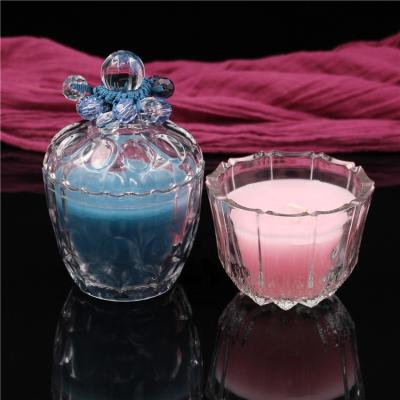 China Chinese Supplier Custom Home Decorative Glass Jar Scented With Lid And 100% Natural Organic Soy Candle for sale