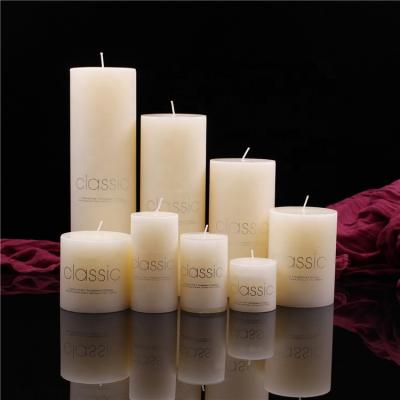 China Bulk Birthday Smokeless Wholesale Pillar Wedding Church 3x6 Inch White Candle for sale