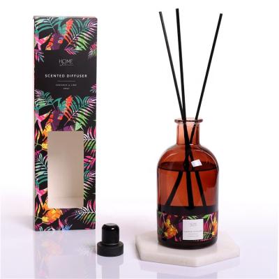 China BOYE Sustainable Hotel Use Fiber Sticks 200ml Reed Glass Bottle Diffuser Set for sale