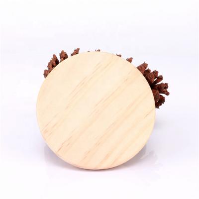 China Silica Sealing Wholesale BOYE Logo Engrave Wooden Pine Candle Lid Lids For 4oz Candle Jars for sale