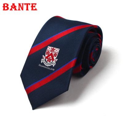 China Fashion Customize Polyester Mens Embroidery Woven Logo Tie for sale