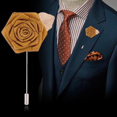 China Hand Made Brooch Pin Fashion Brooch Pin ALLOY Cloth Flower Pin for Women Men Wedding Party Formal Meeting for sale