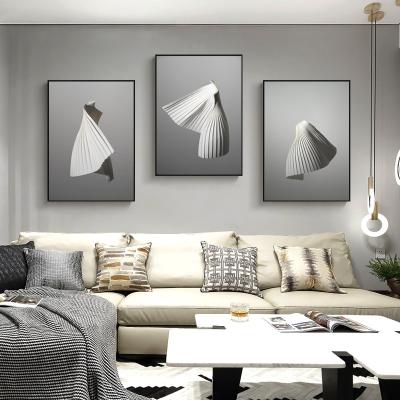 China Waterproof+ECO-Friendly Abstract Black and Gray Art Decoration Painting Simple Nordic Art Print Picture for Living Room Home Interior Decor for sale