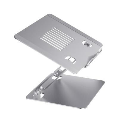 China Modern Metal (Size) Double Laptop Stand Notebook Stand Ergonomic Foldable Portable Adjustable Computer Desk for sale