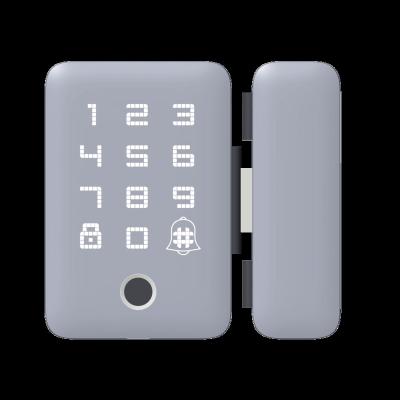 China 2021 Secure Remote control Digital keyless biometric fingerprint keypad sliding smart door sensor glass digital door lock for sale