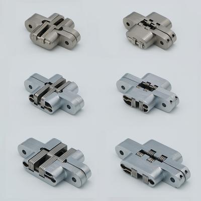 China 180 degree heavy duty cross hinge stainless zinc alloy concealed hinges for sale