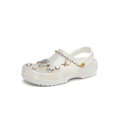 China New Fashion Light Artificial Transparent Crystal Diamond Jelly PVC Light Hole Shoe Woman Sandal Slipper China Top Manufacturer for sale