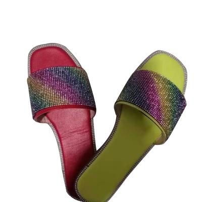 China 2021 Hot Sale Summer Shoes Rainbow Women Breathable Sandals For Outdoor Beach Women Slides Slippers for sale