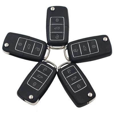 China Foldable Luxury Car Key Case Customized Smart Key Shell Cover Black Remote Car Key Shell for sale